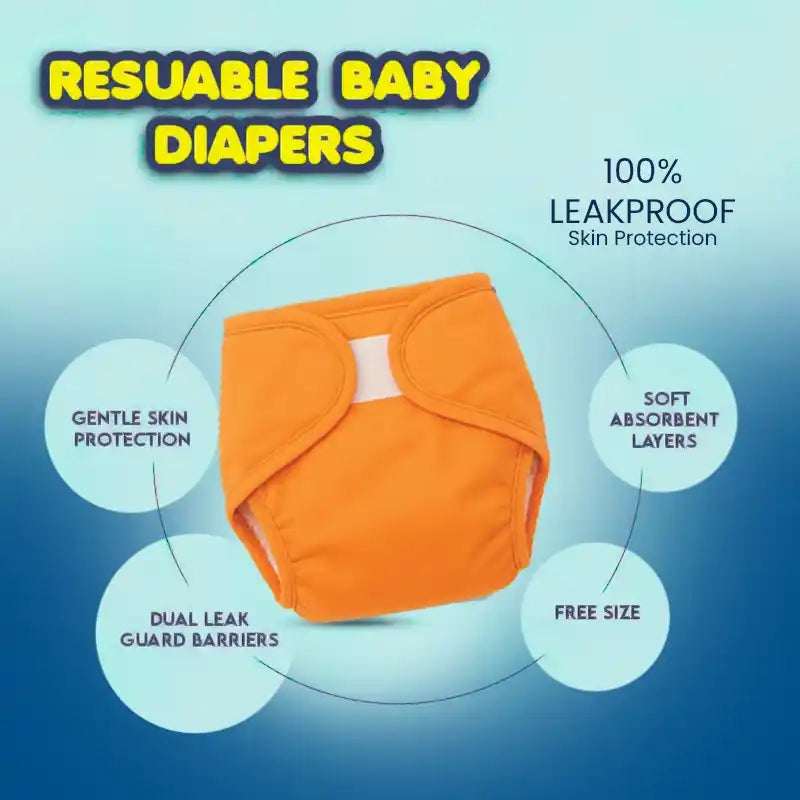 ADJUSTABLE REUSABLE WASHABLE CLOTH DIAPERS