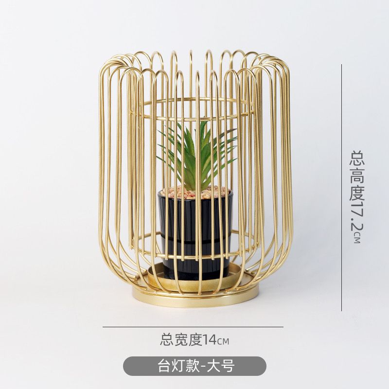 2 pcs set Planter With Acute Metallic Structure