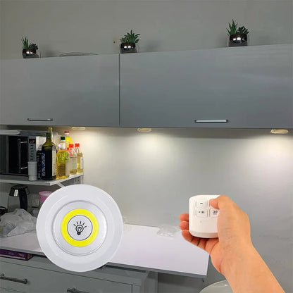 Tap LED Light With Remote Control (Pack of 3 Lights)