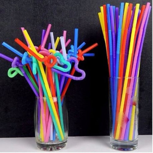 Disposable Plastic Color Straw (100pcs)