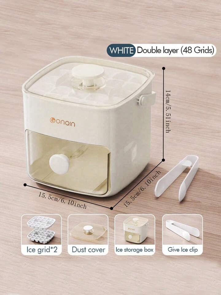 EASY PRESS ICE CUBE BUCKET WITH TONG