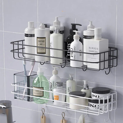 SELF-ADHESIVE IRON WALL SHELF WITH HOOK