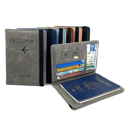 SLIM LEATHER TRAVEL PASSPORT WALLET