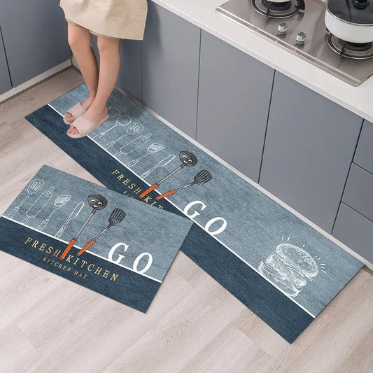 Anti slip Kitchen Floor Mat Set- Fresh Kitchen