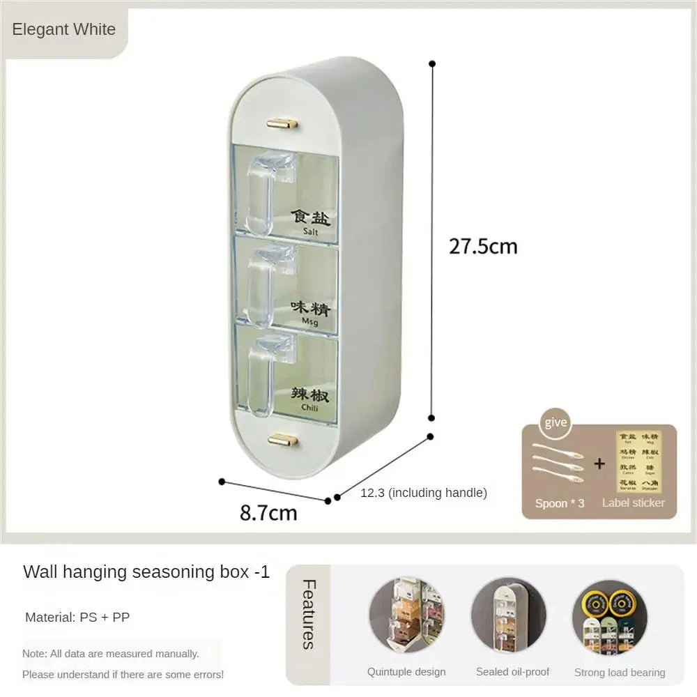 3in1 ACRYLIC WALL MOUNTED SPICE BOX