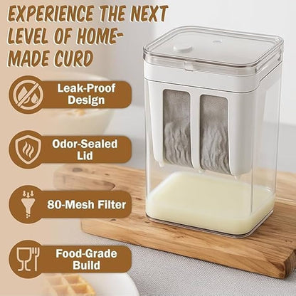 Greek Yogurt Maker & Filter With Airtight Lock