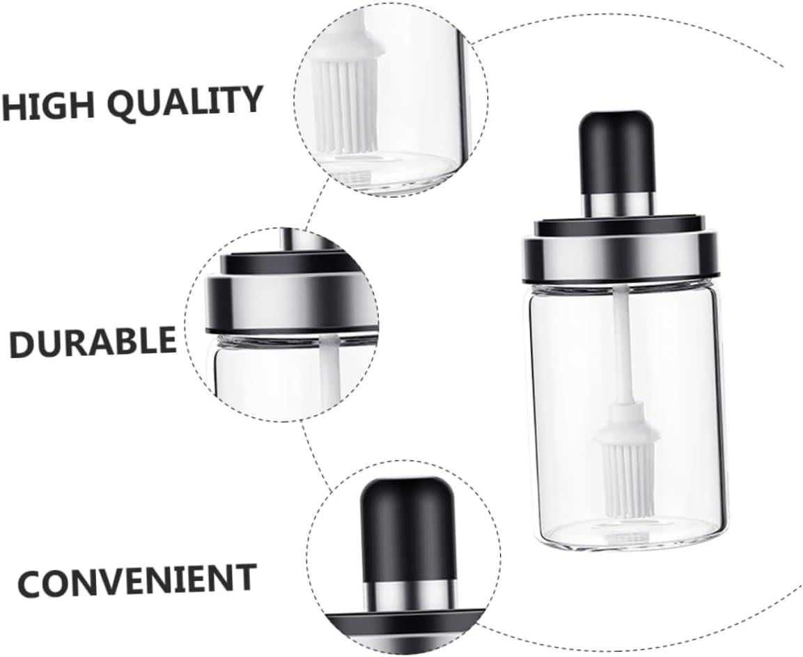 Oil Glass Dispenser Bottle With Silicone Basting Brush (250ML)