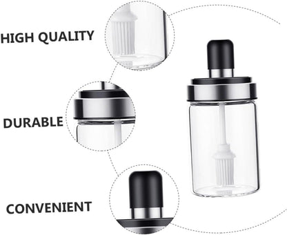 Oil Glass Dispenser Bottle With Silicone Basting Brush (250ML)