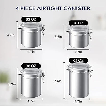 CANISTER SET 4 PCS STEEL