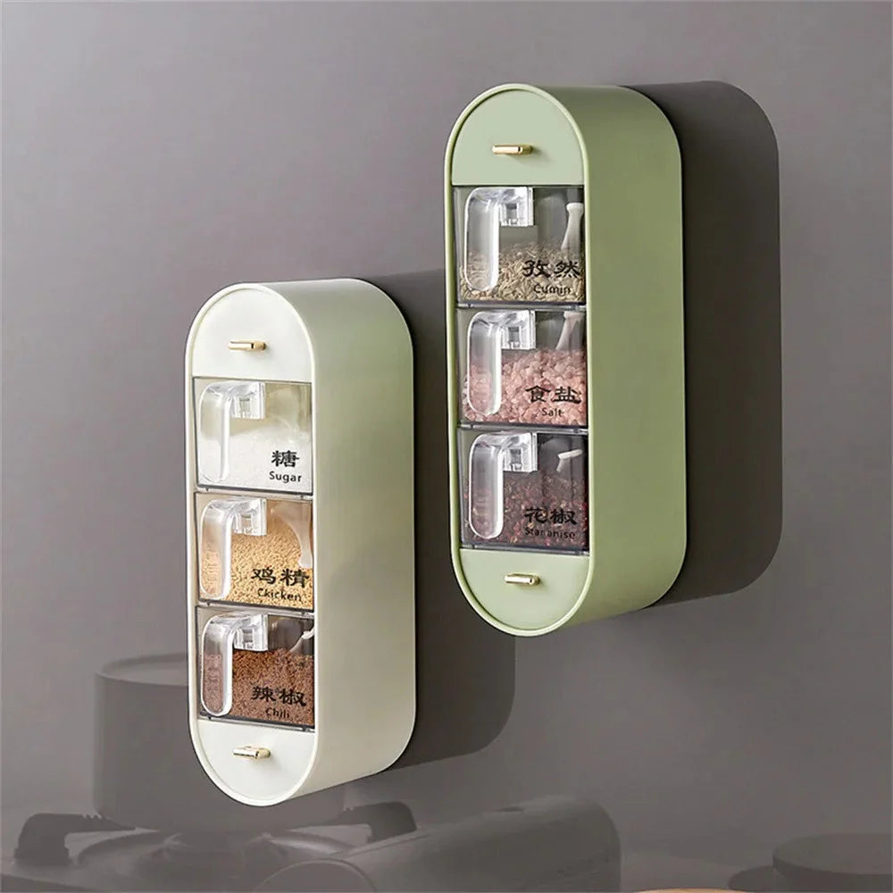 3in1 ACRYLIC WALL MOUNTED SPICE BOX