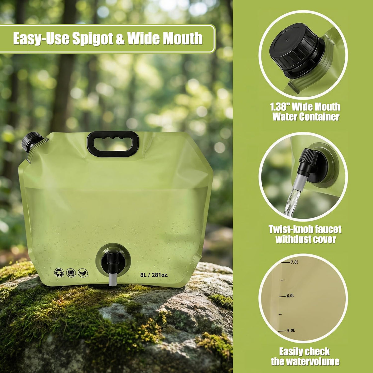 8L Collapsible Water Storage Bag