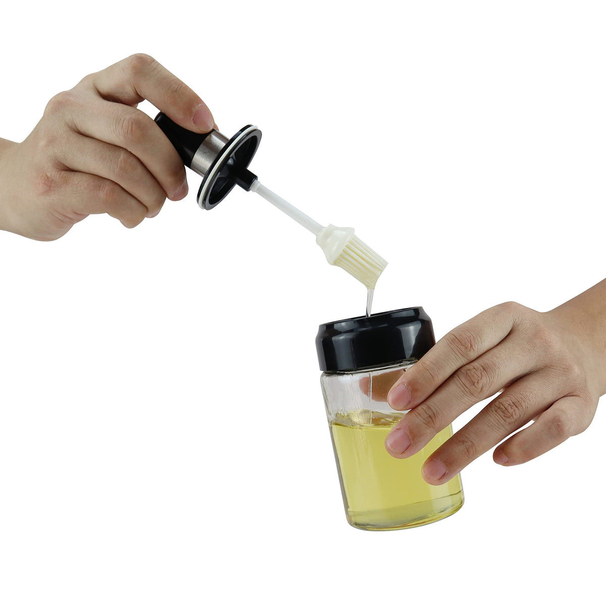 Oil Glass Dispenser Bottle With Silicone Basting Brush (250ML)