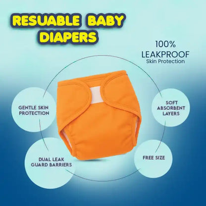 ADJUSTABLE REUSABLE WASHABLE CLOTH DIAPERS