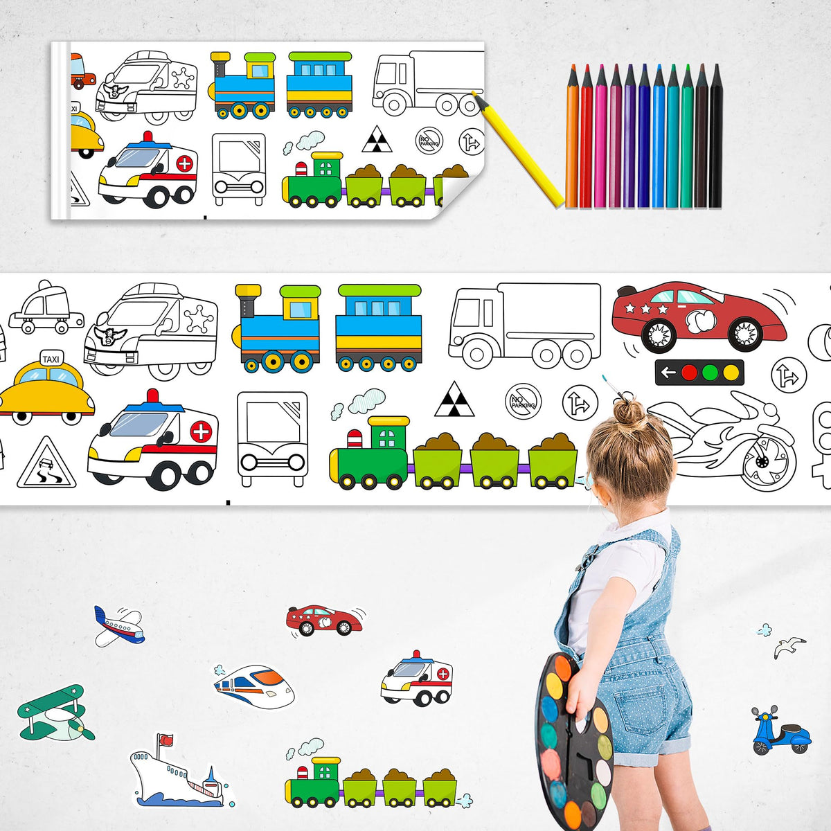 DIY Coloring Paper Roll Coloring Graffitied Paper Roll Educational Toy