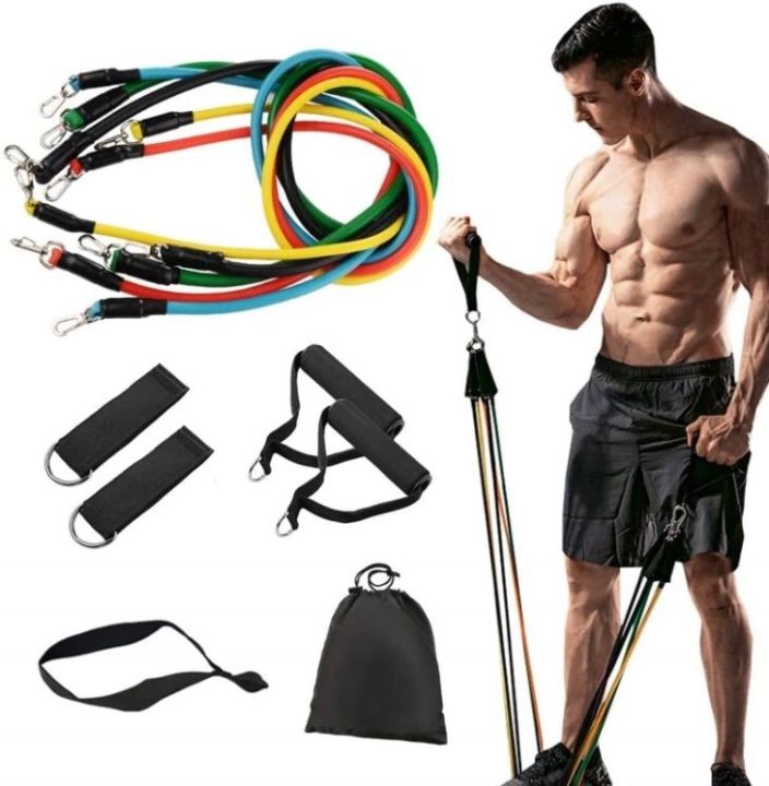 11PCS FITNESS RESISTANCE BAND SET