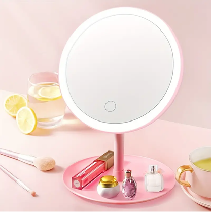 ROUND SHAPE DESKTOP LED MAKEUP MIRROR