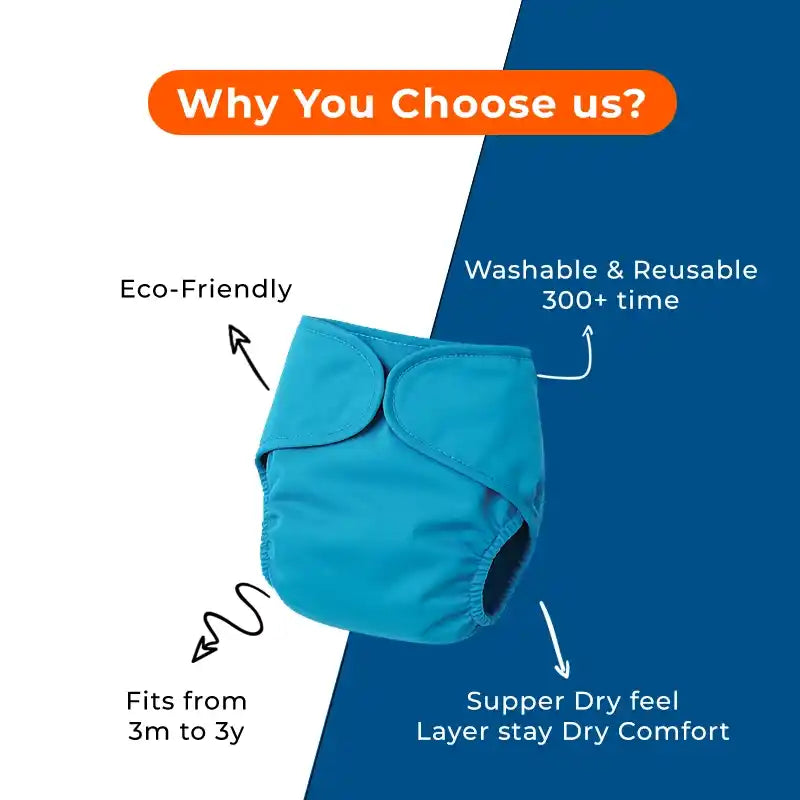 ADJUSTABLE REUSABLE WASHABLE CLOTH DIAPERS