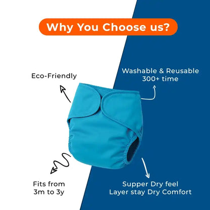 ADJUSTABLE REUSABLE WASHABLE CLOTH DIAPERS