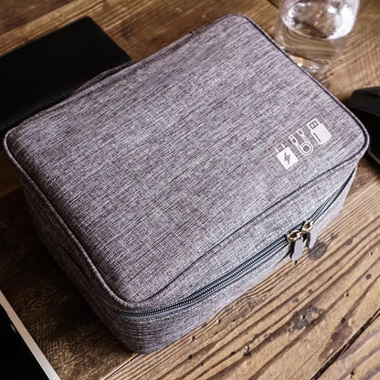Portable Digital Storage Bag, Waterproof Cable Organizer Pouch, Multifunction Travel Storage Bag, Zipper Data Arrange Bag, Sundries Daily Necessities Digital Storage Bag, Electronics Organizer Travel Bag