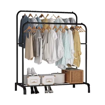Double Pole Metal Cloth Stand | Garment & Shoes Organizer