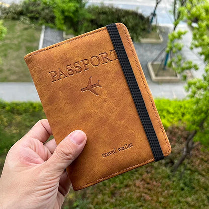 SLIM LEATHER TRAVEL PASSPORT WALLET