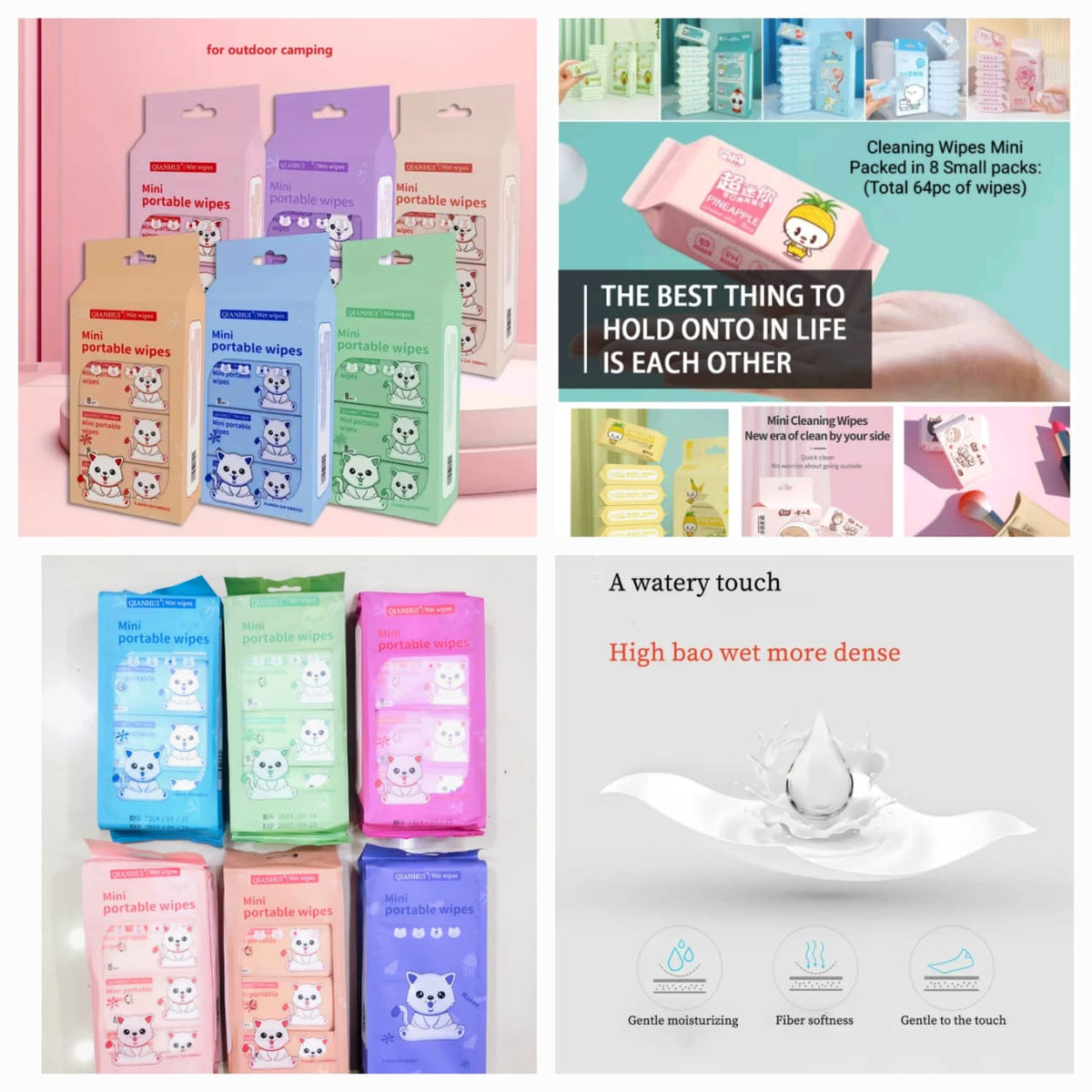 CLEANING MINI PACKED WIPES (64PCS IN ONE PACKET)