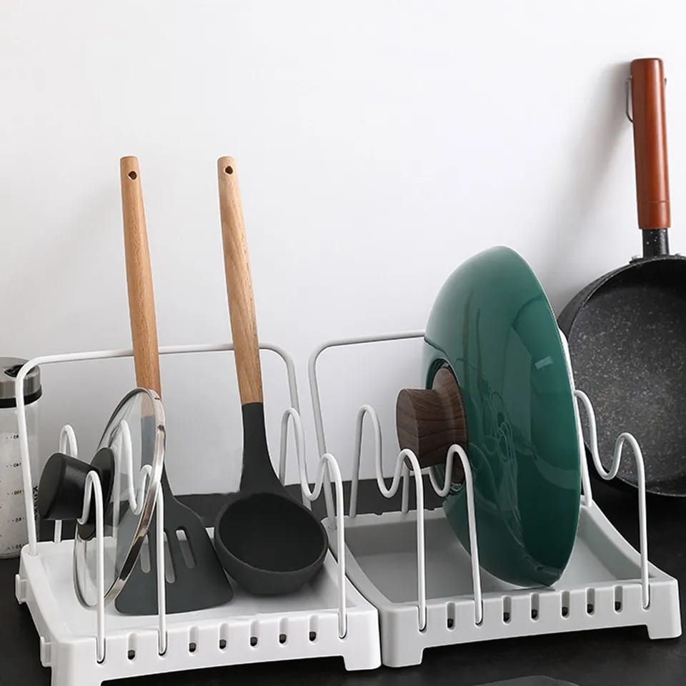 Adjustable Kitchen Organizer Pot Lid Rack
