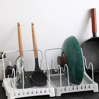 Adjustable Kitchen Organizer Pot Lid Rack