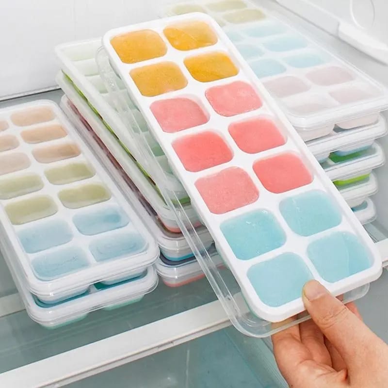 SILICONE ICE CUBE TRAY WITH LID