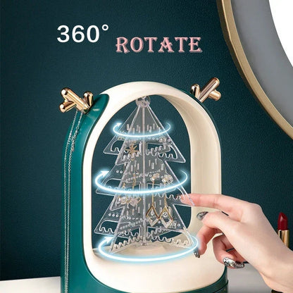Christmas Trees Swivel Earring Holder with Drawer