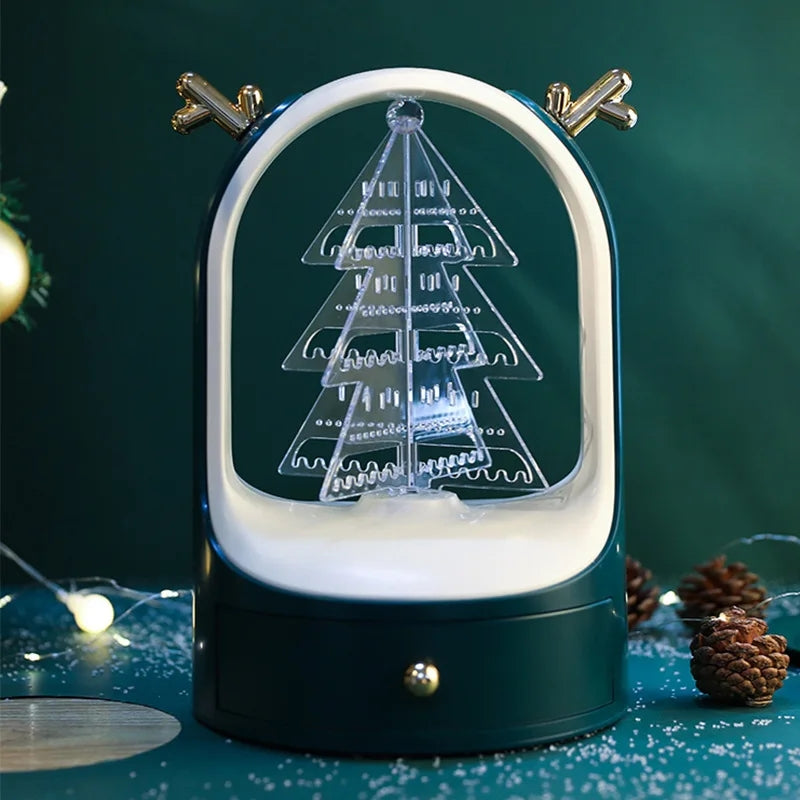 Christmas Trees Swivel Earring Holder with Drawer