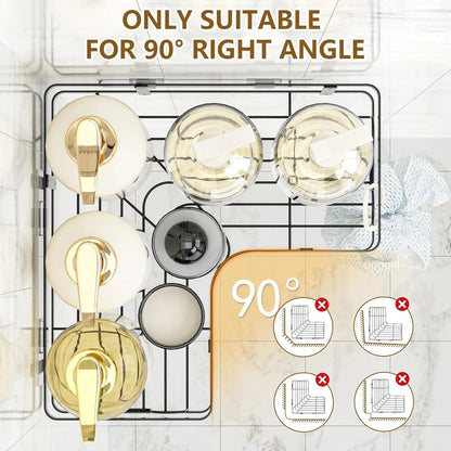 Set Of 5 Mesh Shower Shelves, Multipurpose Wall Storage Racks