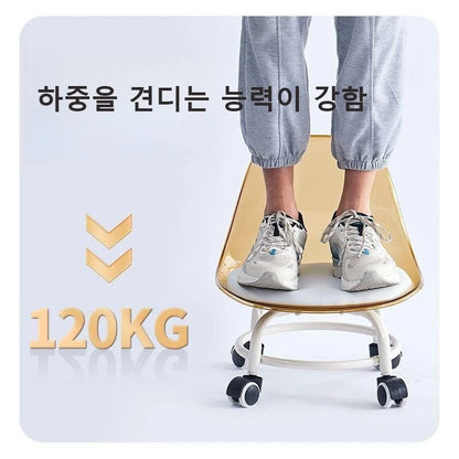 TRANSPARENT HEAVY DUTY MOVEABLE CHAIR WITH WHEELS