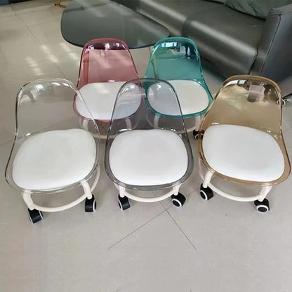 TRANSPARENT HEAVY DUTY MOVEABLE CHAIR WITH WHEELS