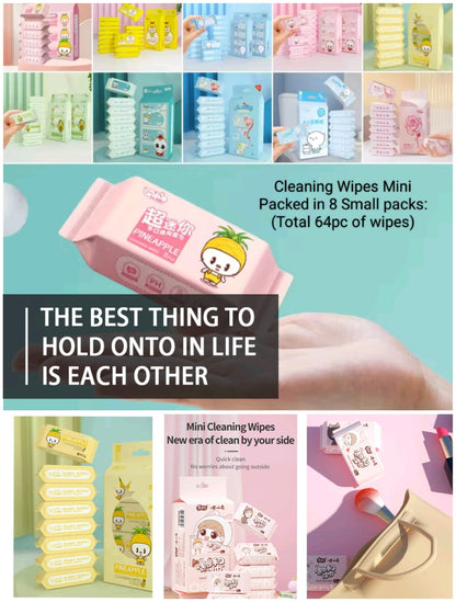 CLEANING MINI PACKED WIPES (64PCS IN ONE PACKET)