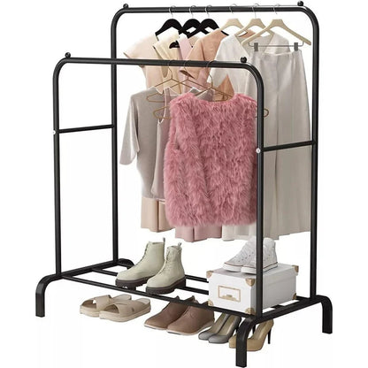 Double Pole Metal Cloth Stand | Garment & Shoes Organizer