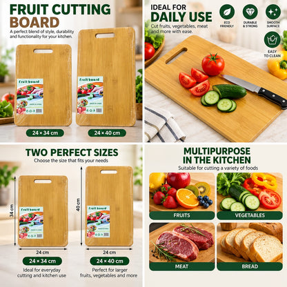Cutting board reference showing 24 by 34 cm and 24 by 40 cm sizes