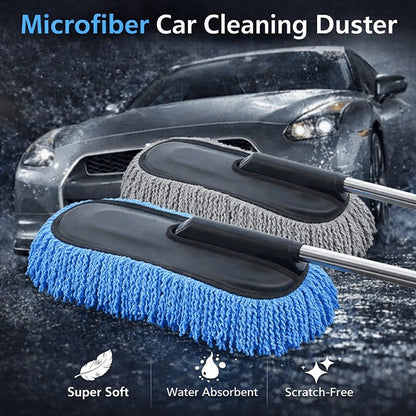 Reference photo of blue and grey microfiber car cleaning dusters