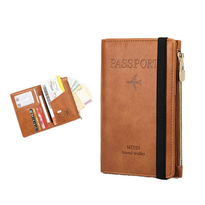 SLIM LEATHER TRAVEL PASSPORT WALLET