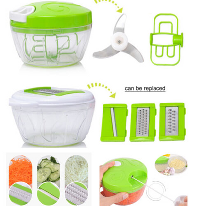 8 in 1 Easy Spin Cutter, Multi-Functional Manual Food Chopper