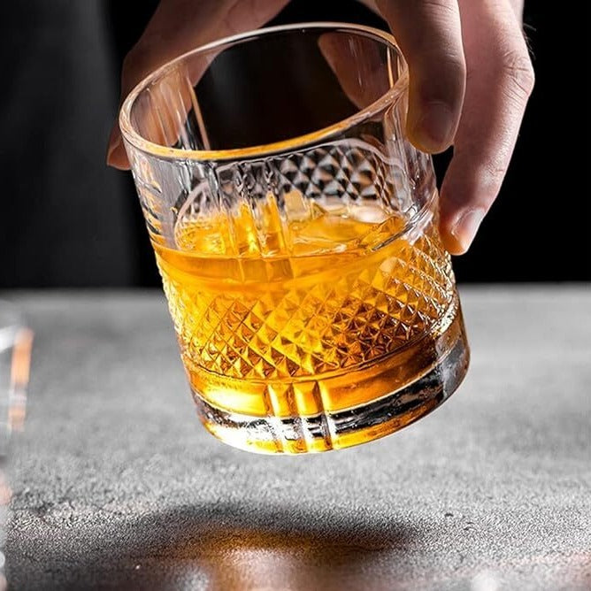 Crystal Cut Scotch Glass Set of 6