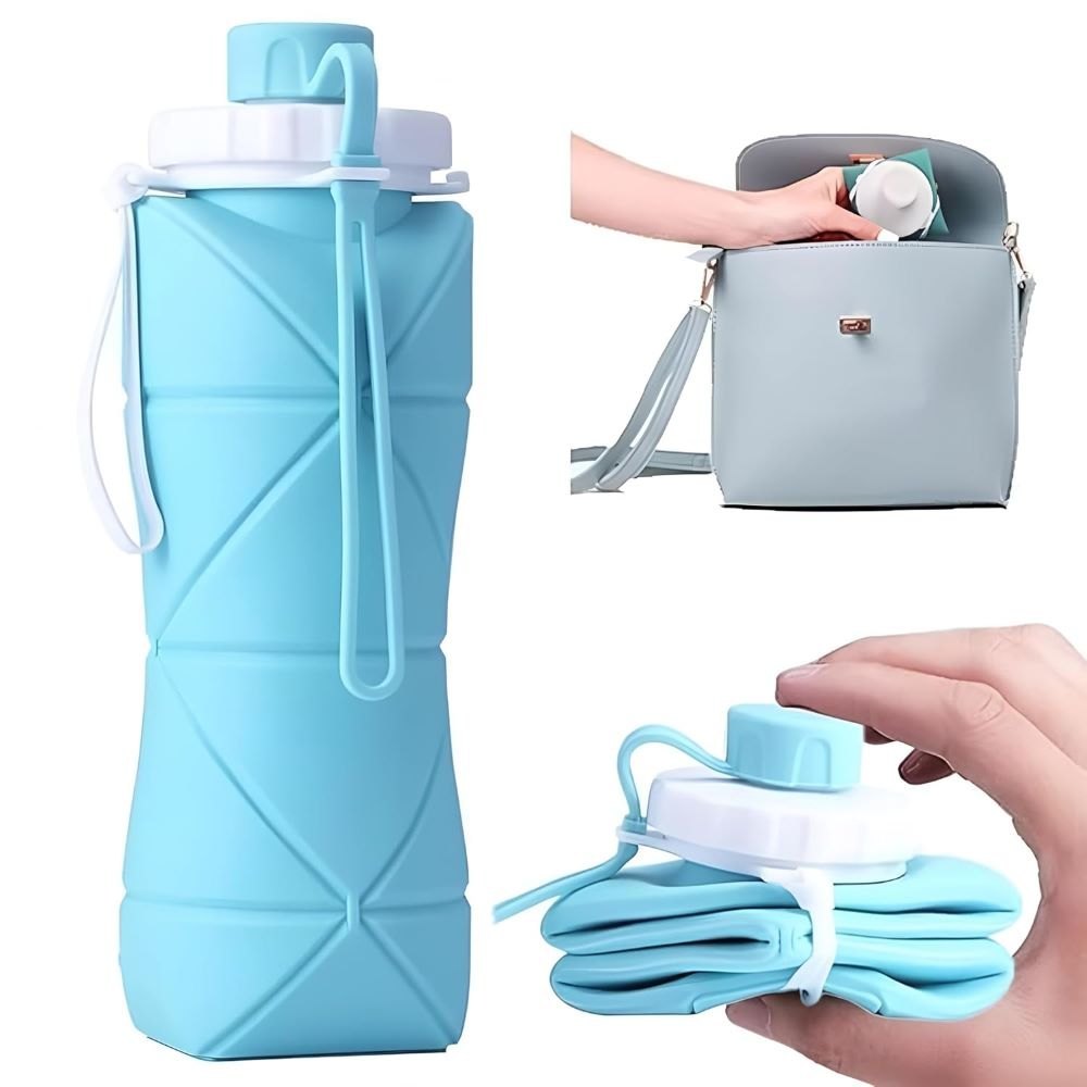 Collapsible Silicone Water Bottle For Travel (600 ML)