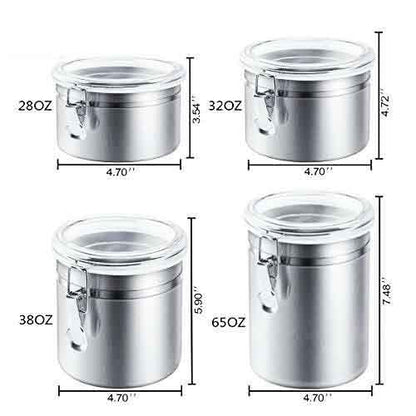 CANISTER SET 4 PCS STEEL
