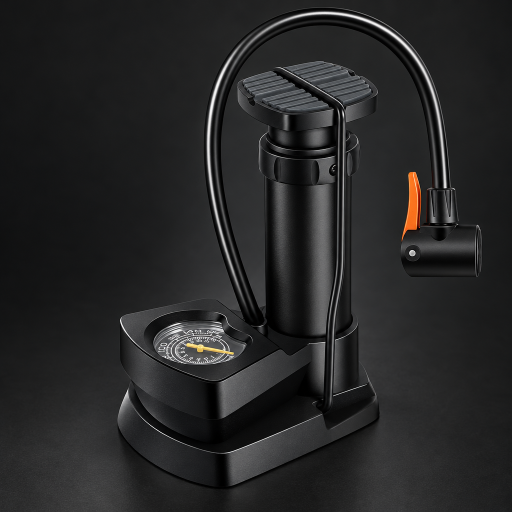 Foot air pump pressure gauge detail