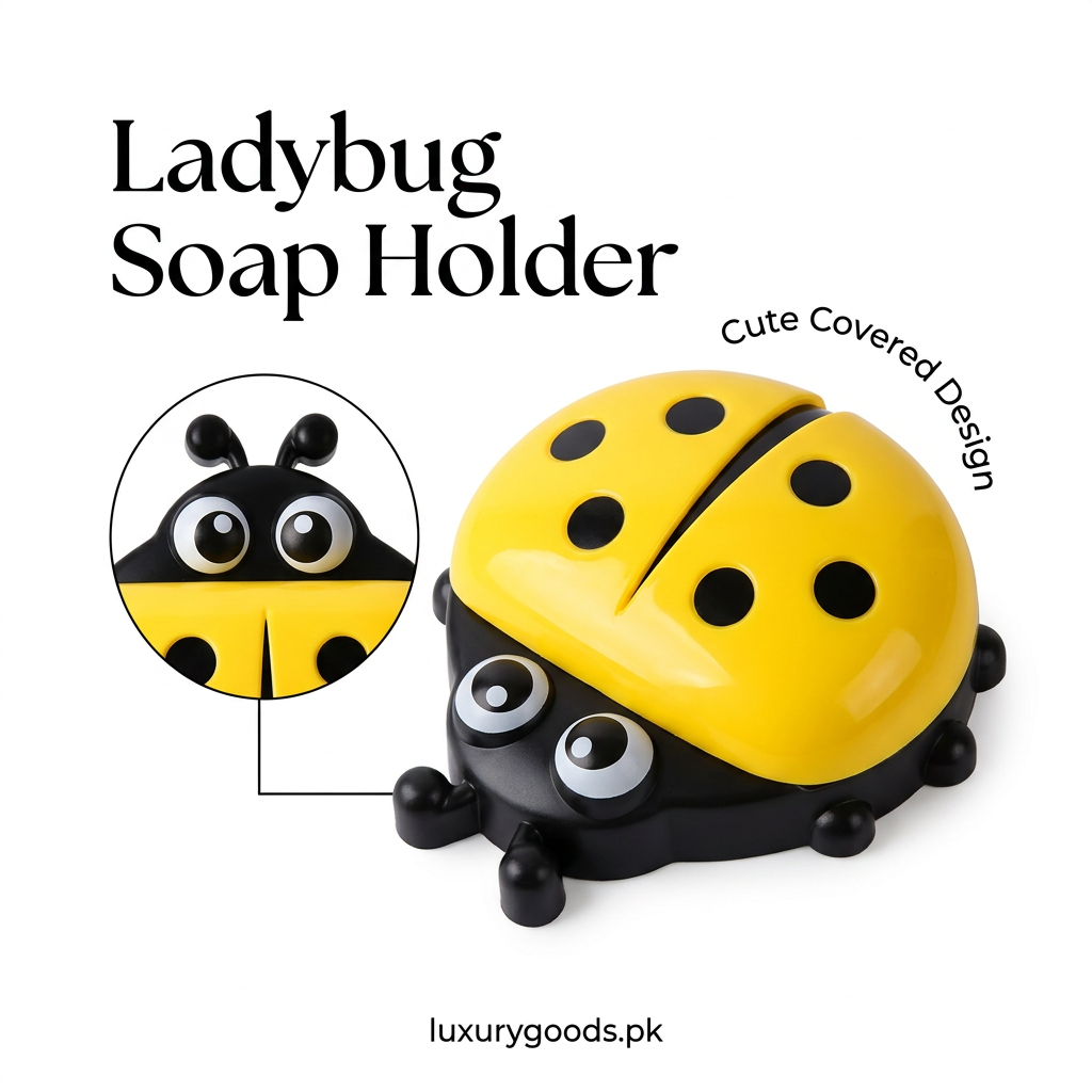 Yellow ladybug soap holder