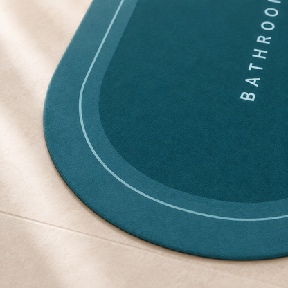 Close-up of oval bathroom mat border design