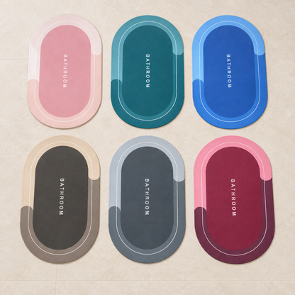 Collection of oval bathroom mat colour designs