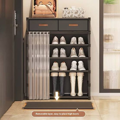 Shoe Rack With Curtain & Drawer (IMPORTED)