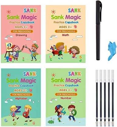 MAGIC BOOK PACK OF 4 PCS WITH 10 REFILL