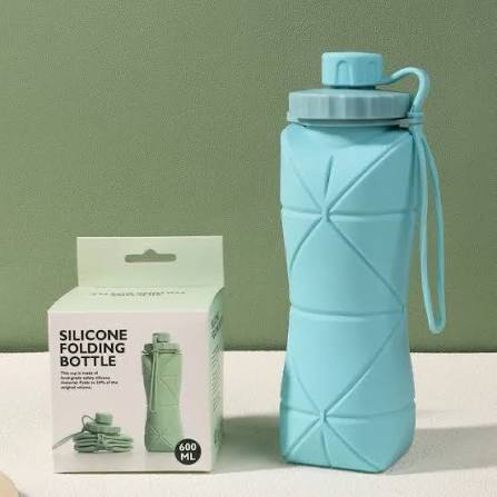 Collapsible Silicone Water Bottle For Travel (600 ML)